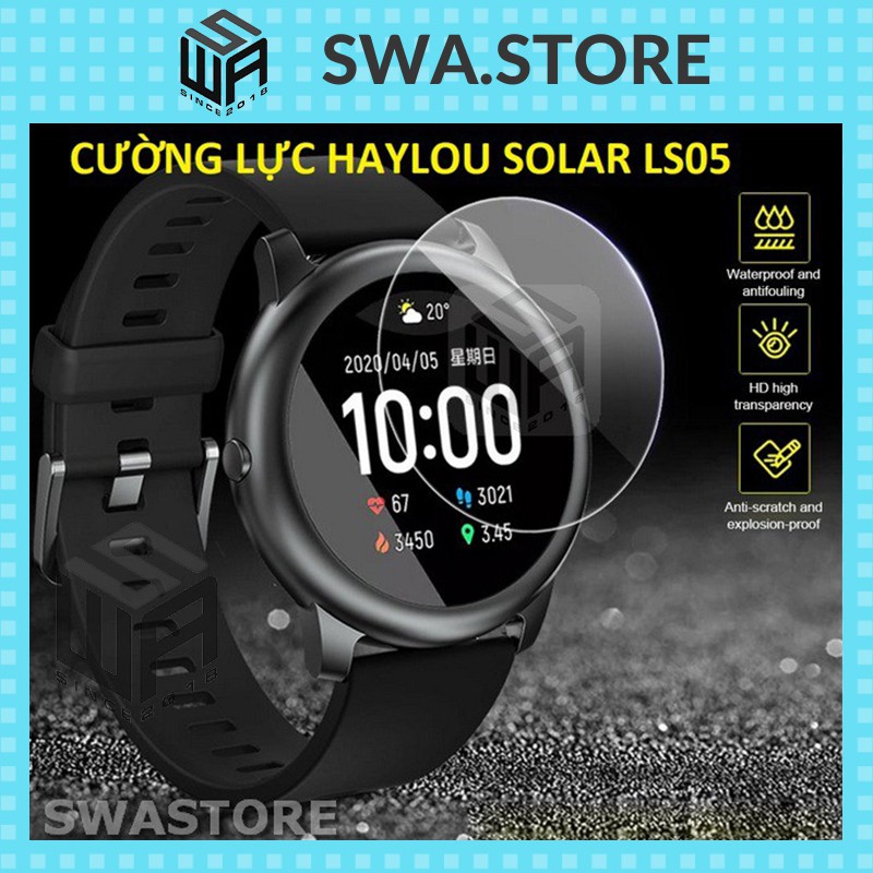 Cường lực Haylou Solar LS05 LS05S, dán màn hình đồng hồ Haylou Solar, SWASTORE, Tặng kit vệ sinh màn
