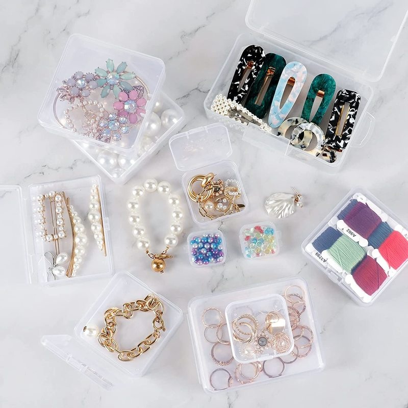 1 Hộp Nhựa Mini Trong Suốt Đựng Trang Sức