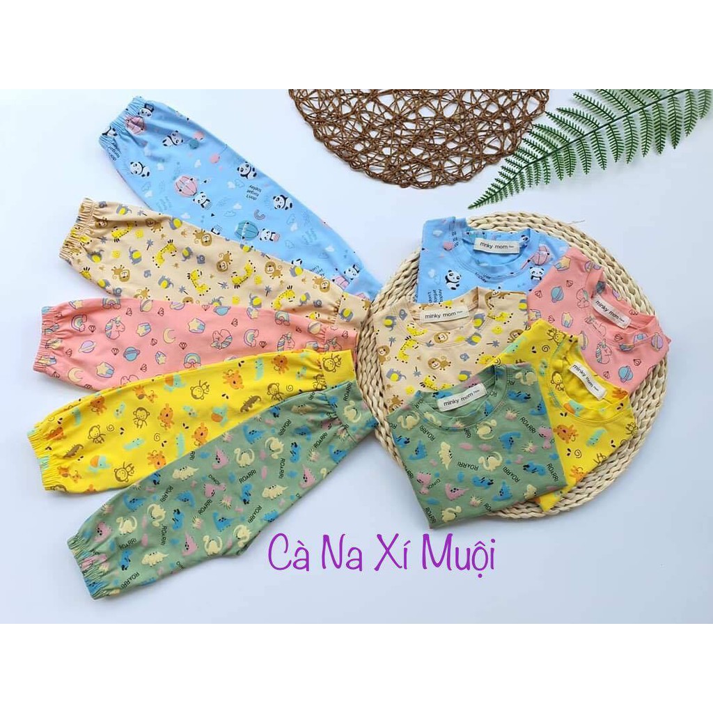 Bộ Minky Mom Hàng ChuẩnFREE SHIP[XEM TRƯỚC KHI THANH TOÁN]Vải Cotton Cao Cấp Dài Tay Họa Tiết Dể Thương Cho Bé