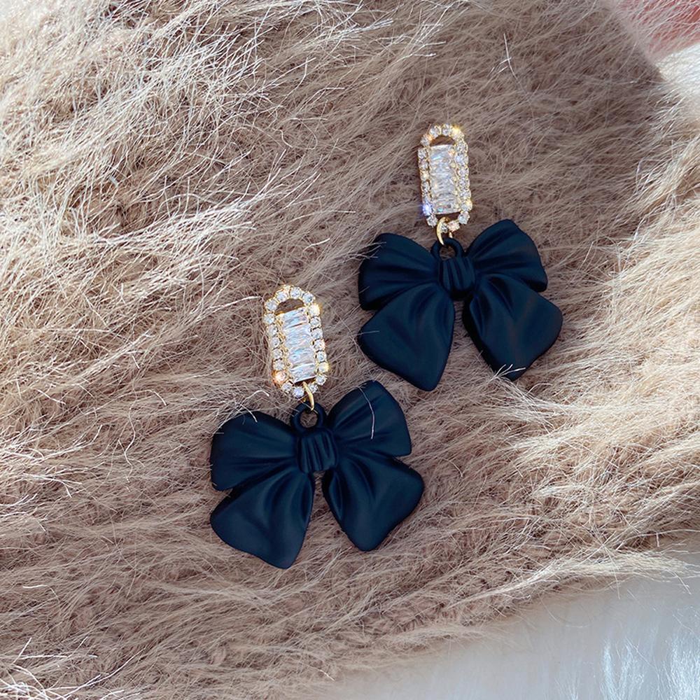 USNOW Bông Tai Dáng Dài Bằng Hợp Kim Đính Pha Lê Thời Trang Cho Nữ