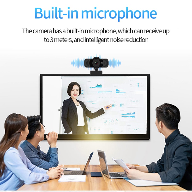 2K Computer PC Desktop 1080P Full HD Web Camera for Live Broadcast