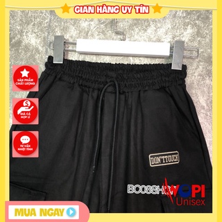🌺 quần short kaki unisex túi hộp rút nhãn túi màu đen 💕