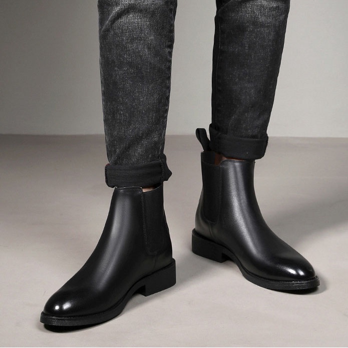 Giày Chelsea Boots nam da cao cấp không nhăn đế khâu hàng cao cấp BH da 6 tháng