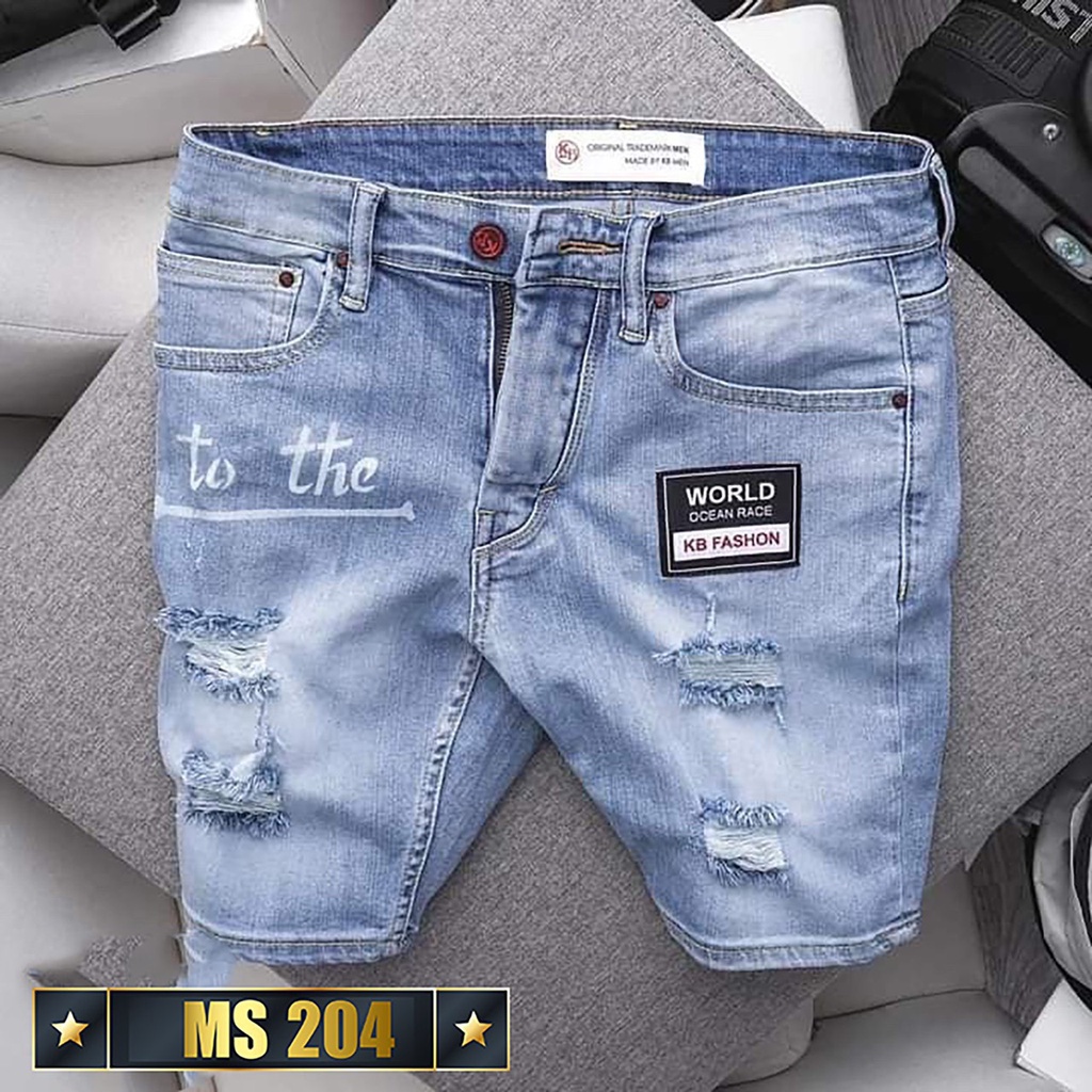Quần short jean nam xámcao cấp - chất liệu Denim, co dãn tốt - Thời Trang Nam Nữ Gemini KV232