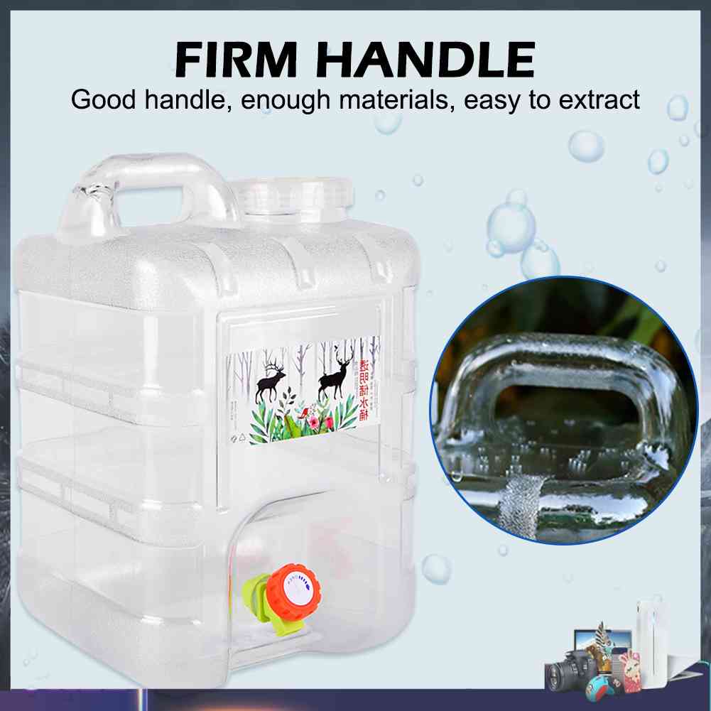 Bình Nước Trong Suốt Dung Tích 10L / 15L Có Vòi Rót Tiện Dụng Cho Hoạt