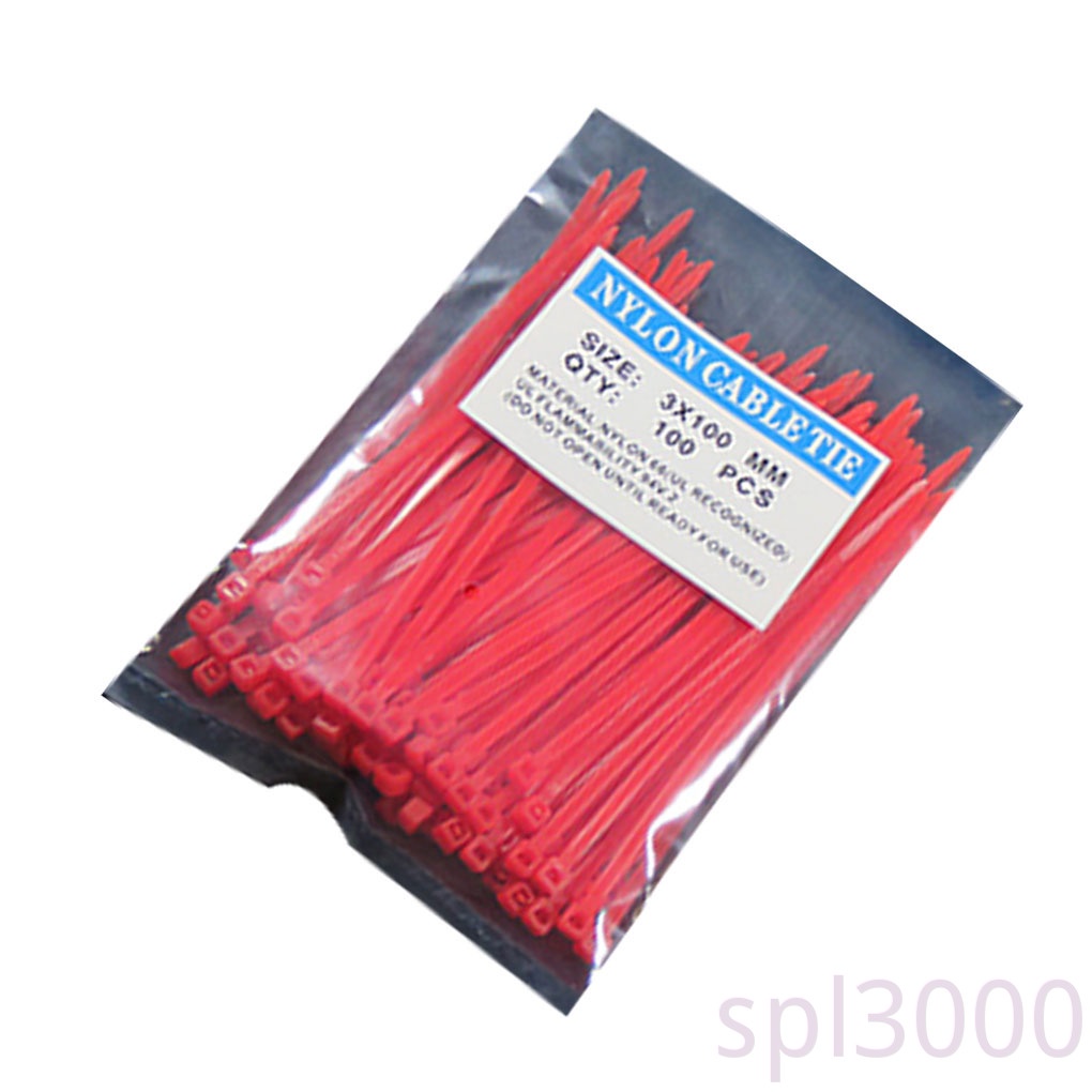 Set 100 dây rút nhựa nylon 3x100mm nhiều màu sắc có thể tái sử dụng
