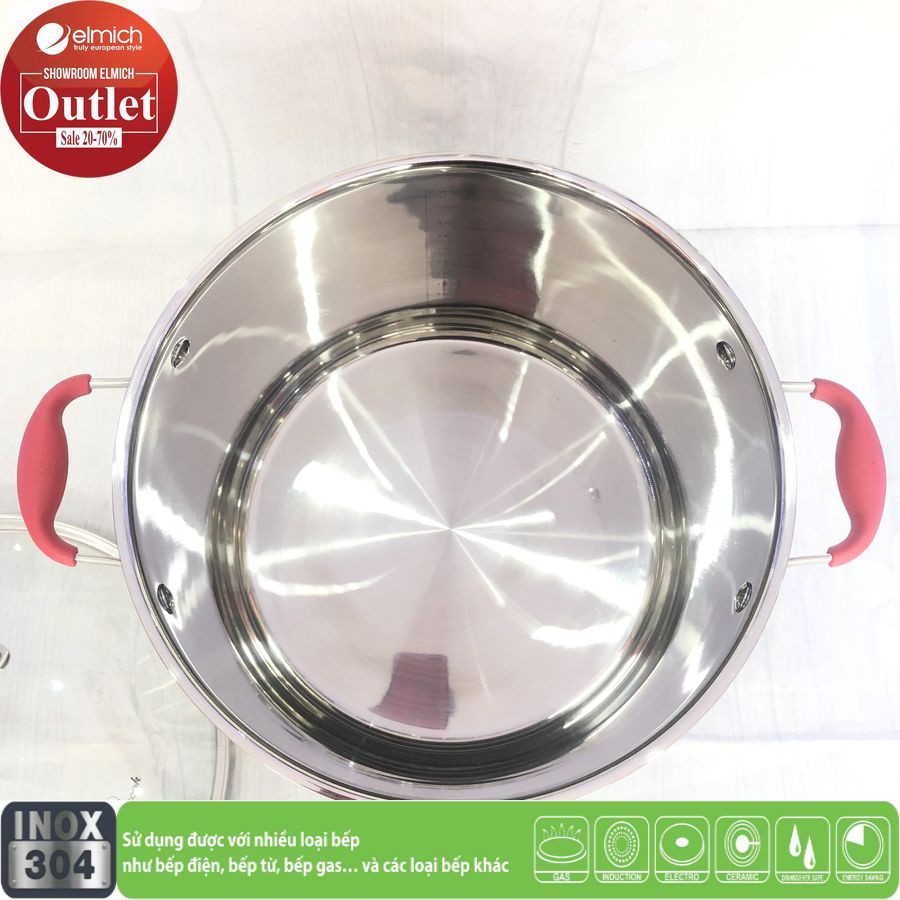 Nồi Luộc Gà Inox 304 5 lớp Đáy Từ SmartCook El3140 28cm/EL3141 30cm