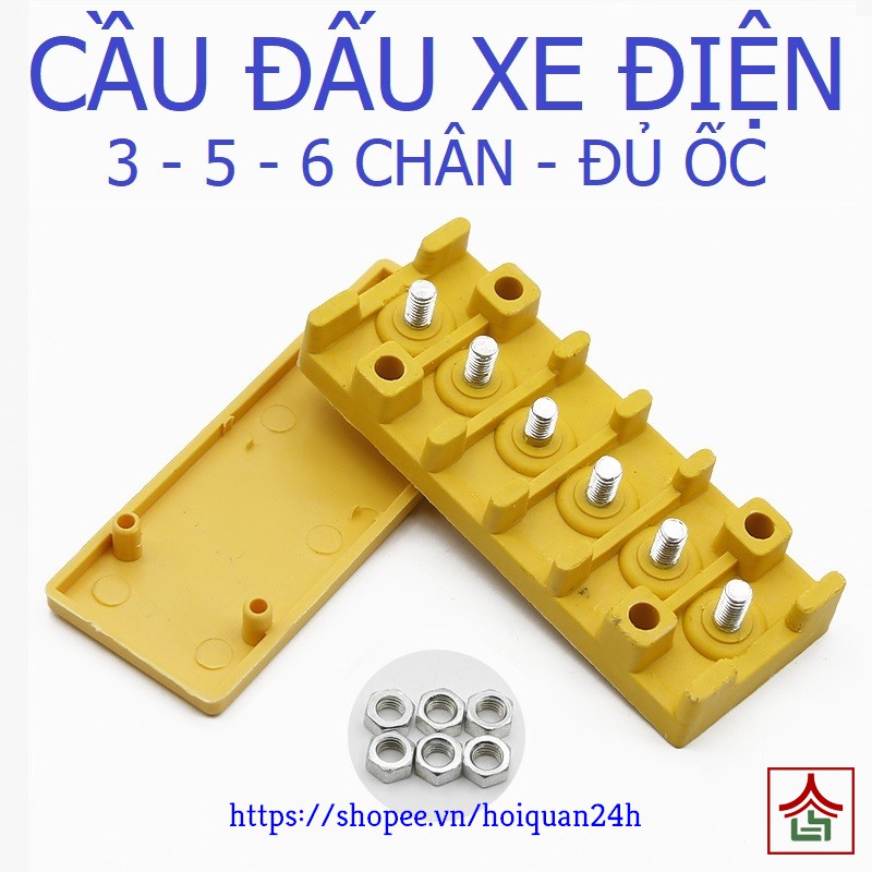 Cầu Nối Dây Xe Điện Domino 3 5 6 Chân Cực Chống Cháy Kèm Ốc