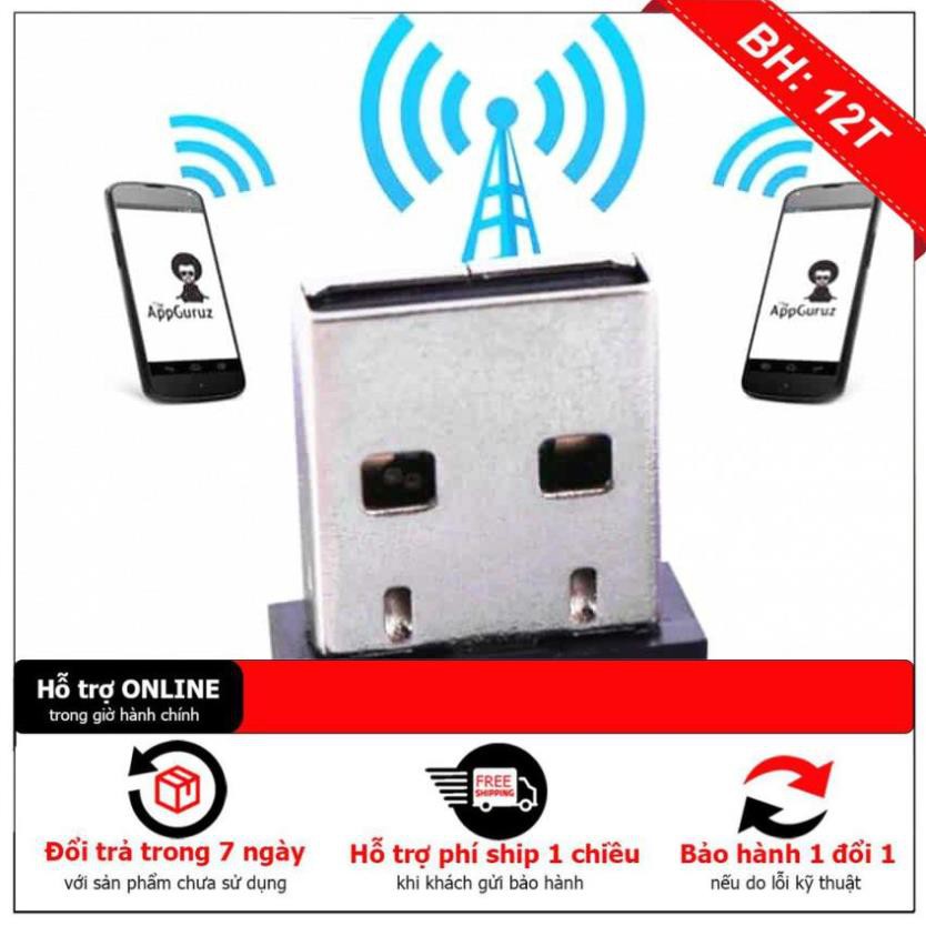 [BH12TH] [NEW]Bộ thu sóng wifi kết nối cổng usb Nano - Đầu thu wifi usb nhỏ gọn - Hàng chính hãng