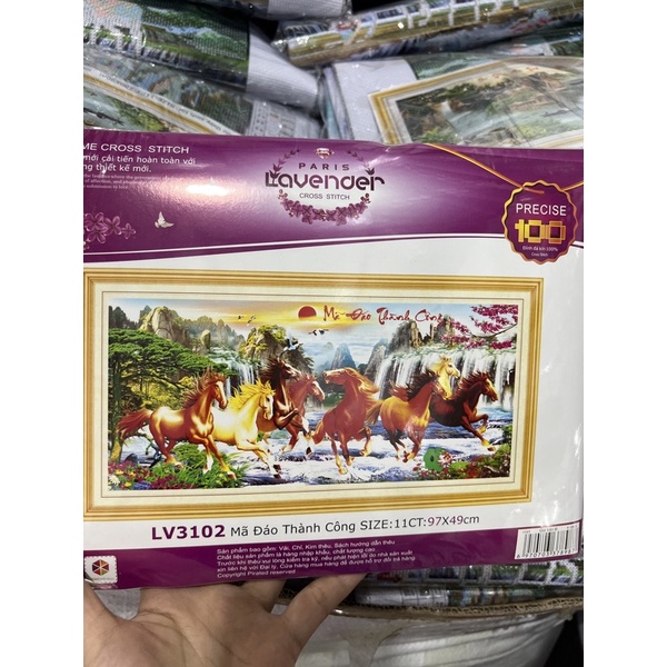 tranh thêu chữ thập mã đáo thành công lv3102 (97x49)