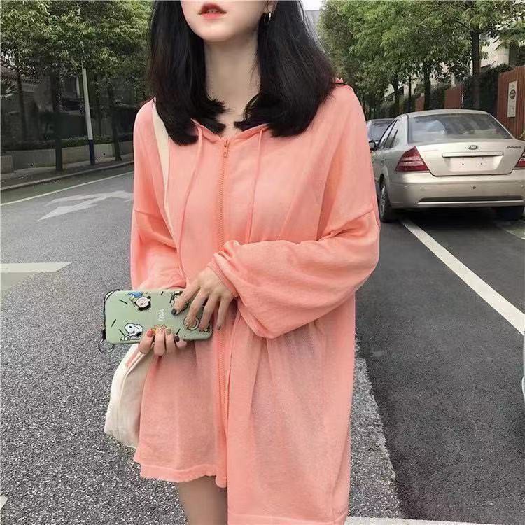 Áo Khoác Chống Nắng Dệt Kim Màu Trơn Tay Dài Dáng Rộng Phối Khóa Kéo Phong Cách Hàn Quốc Thời Trang Cho Nữ | BigBuy360 - bigbuy360.vn