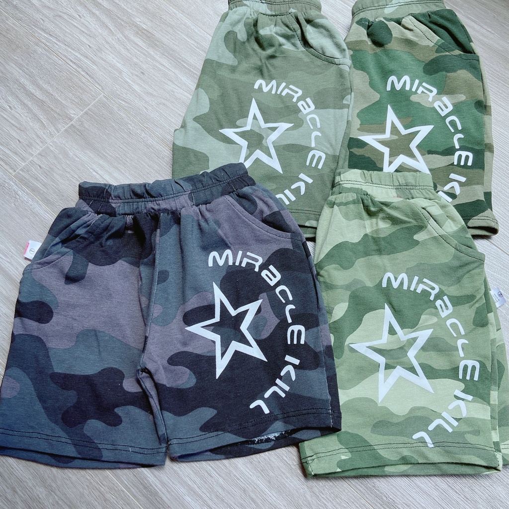 Lyvyshop - Quần đùi cotton mẫu quân nhân bé trai từ 09-28kg