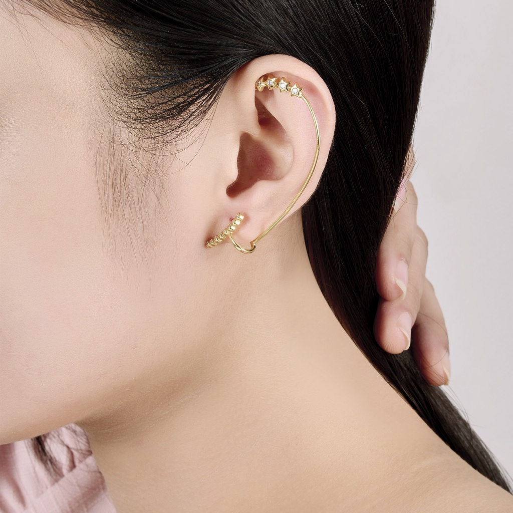 Bông tai bạc đính đá CZ Style by PNJ treo vành tai XMXMX060012
