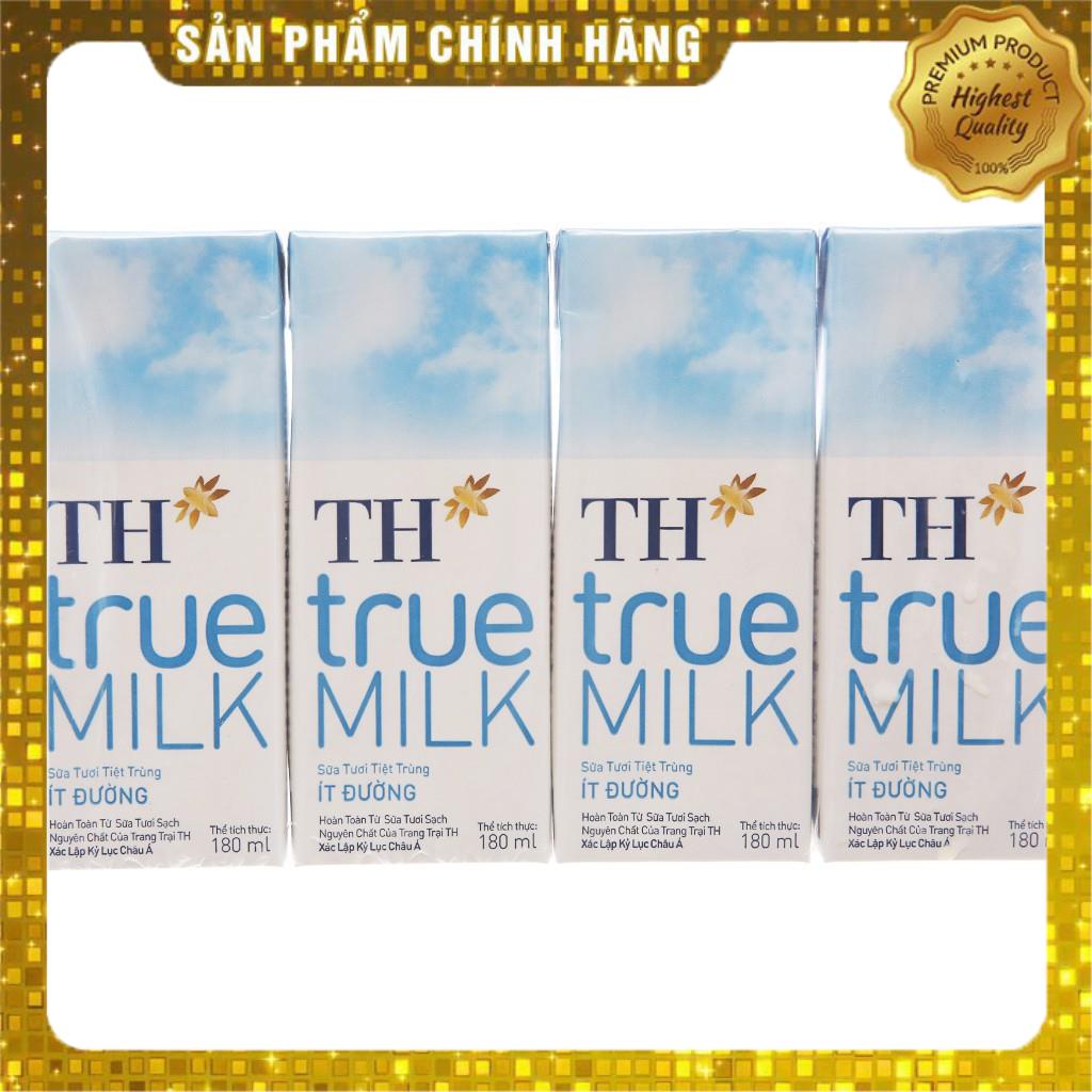 Sữa TH True Milk hộp 180ml lốc lẻ gồm 4 hộp