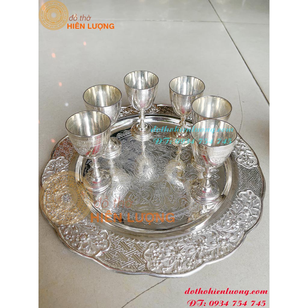 Bộ Ly Rượu Mạ Bạc  Nặng 1.1kg/bộ