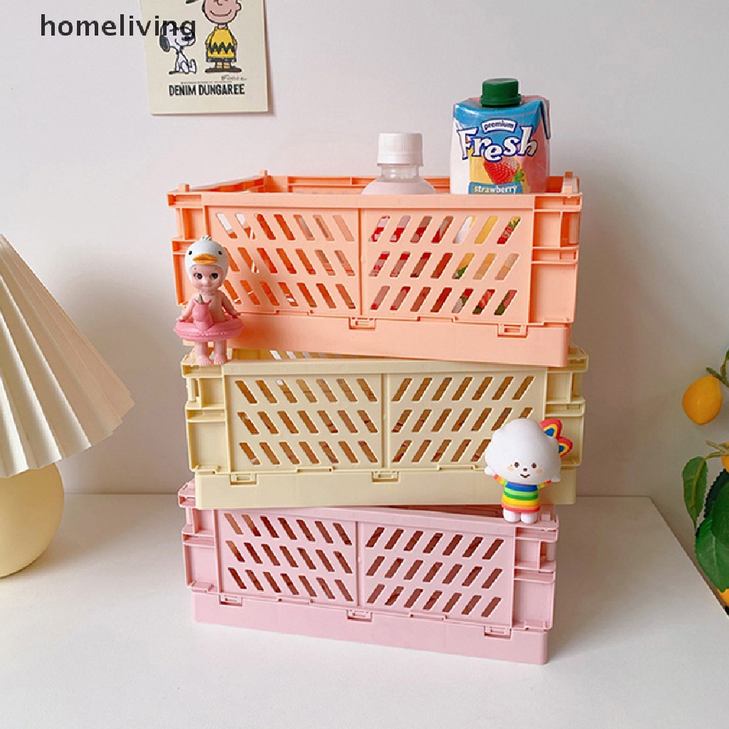 Giỏ Nhựa Mini Đựng Mỹ Phẩm Để Bàn Có Thể Gấp Gọn Tiện Dụng