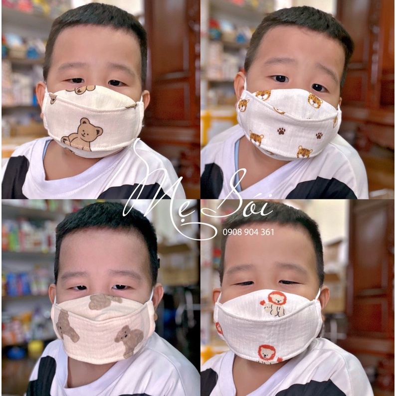 Khẩu trang vải 𝗟𝗜𝗡𝗘𝗡 cho bé 0-4 tuổi