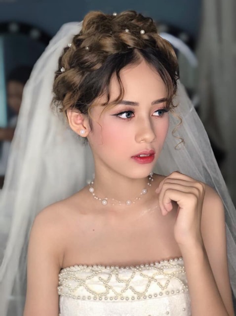 Phụ kiện cô dâu dây trai mix viên các cỡ