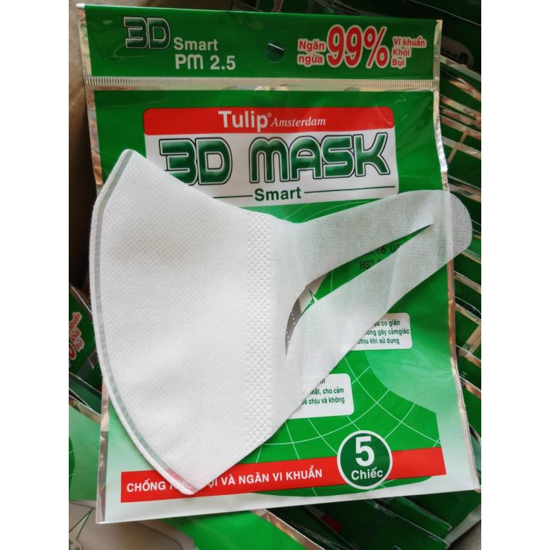 Khẩu trang 3D Tulip Mask (Bịch 5 cái)- Công nghệ nhật bản