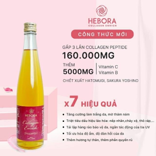 Nước Uống Đẹp Da Hebora Collagen Enrich Thơm Tự Thân Detox Giữ Dáng - Kèm Quà