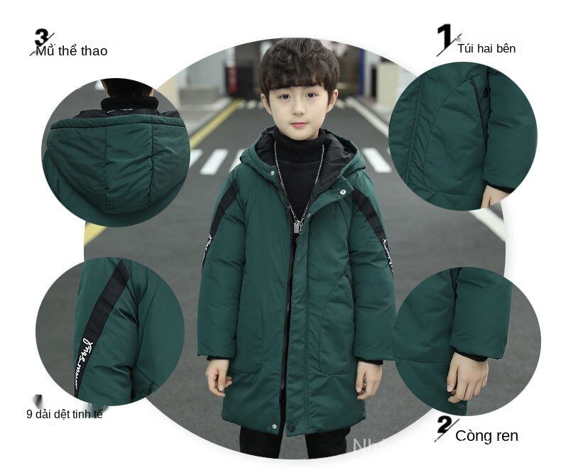 Cotton Boys 2021New Long Thick Children Down Cotton Clothes Boy Winter Coat