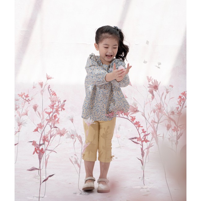 Áo hoa nhí babydoll cổ vuông cho bé gái từ 1-10 tuổi Tini Blooms MS07.1