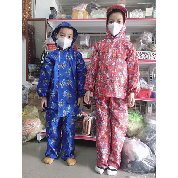 Bộ quần áo đi mưa cao cấp cho trẻ 7-13 tuổi