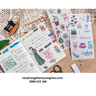 Sticker Washi trang trí đồ handmade - Set 03 tờ/1túi