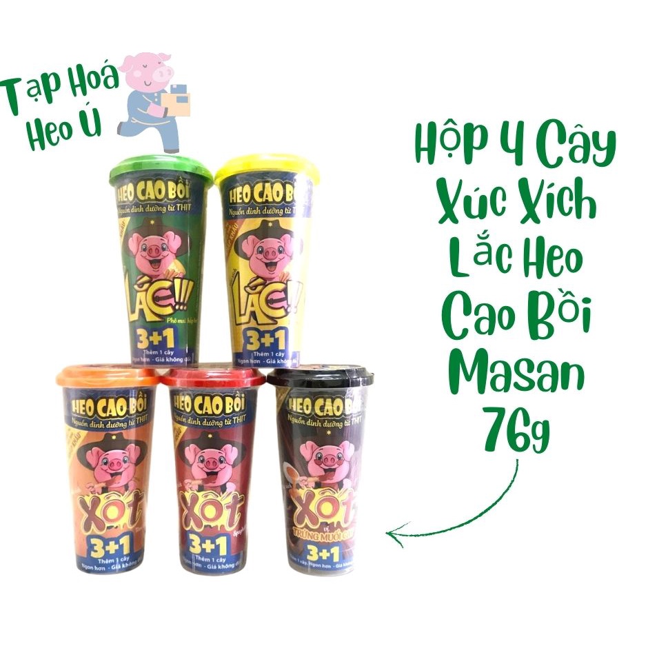 [COMBO 5 Hộp] Xúc Xích Lắc Vissan Hộp 3 cây/ Heo Cao Bồi Massan Hộp 4 Cây - Giao Ngẫu Nhiên Đầy Đủ Vị Giá Tốt