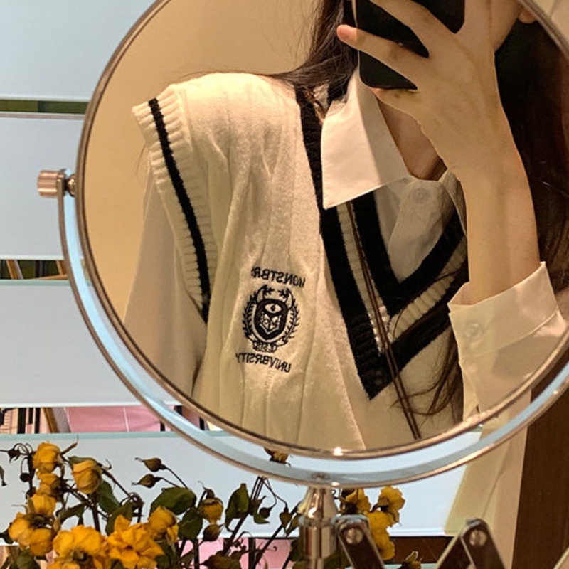 Áo len Pure Cube cổ chữ V không tay phong cách Hàn Quốc thời trang cao cấp