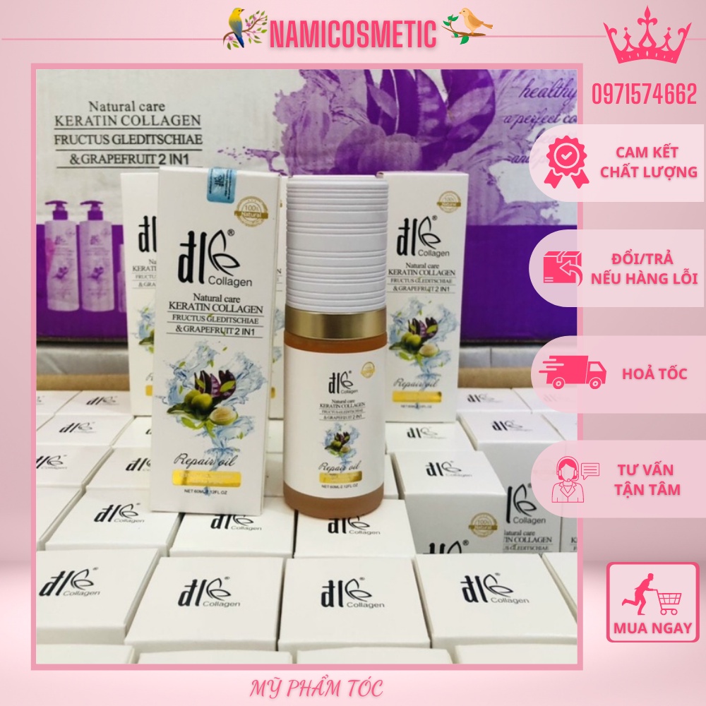 Serum, Tinh Dầu Dưỡng Tóc Vỏ Bưởi và Bồ Kết DL Colagen 60ml Hàng Chính Hãng NAMI
