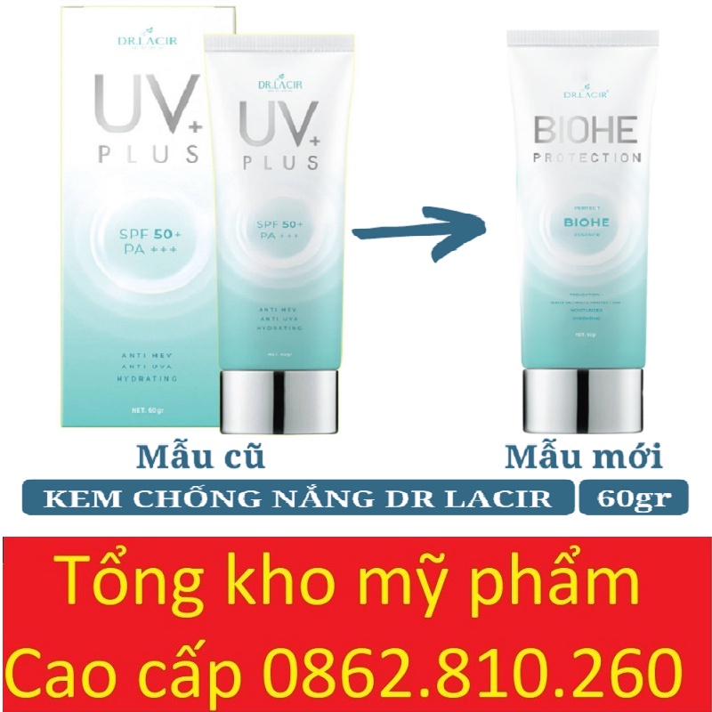 Kem Chống nắng sinh học UV PLUS Dr lacir, Bio-he protection hiệu quả gấp 2 lần