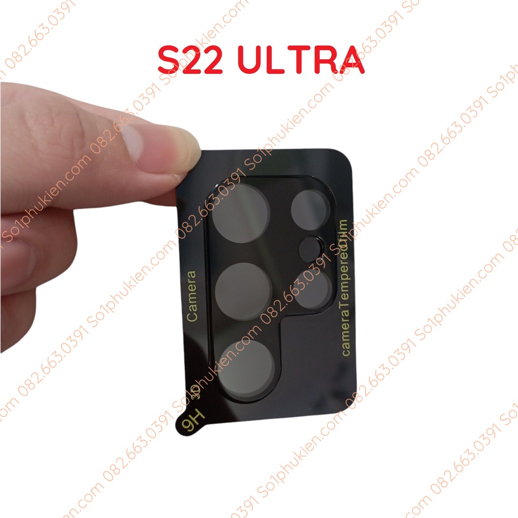 Kính cường lực camera samsung s22 s22+(plus) s22 ultra đế đen giúp bảo vệ cam chụp hình đẹp