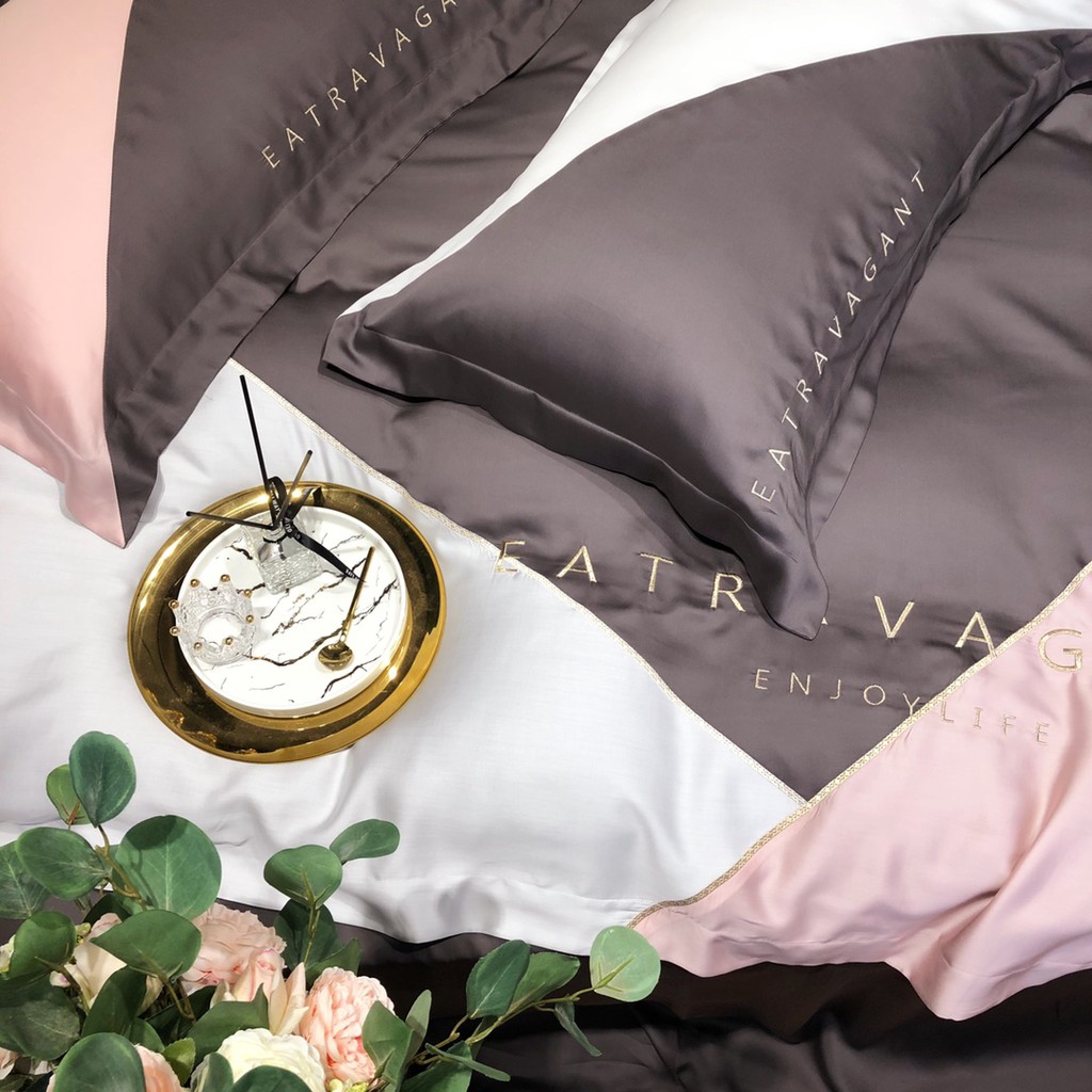 Bộ Chăn Ga Gối Lụa Tencel 100S Cao Cấp Chăn Drap Nhập Khẩu Siêu Sang Xịn Min Mát Sét Chuẩn 04 Món