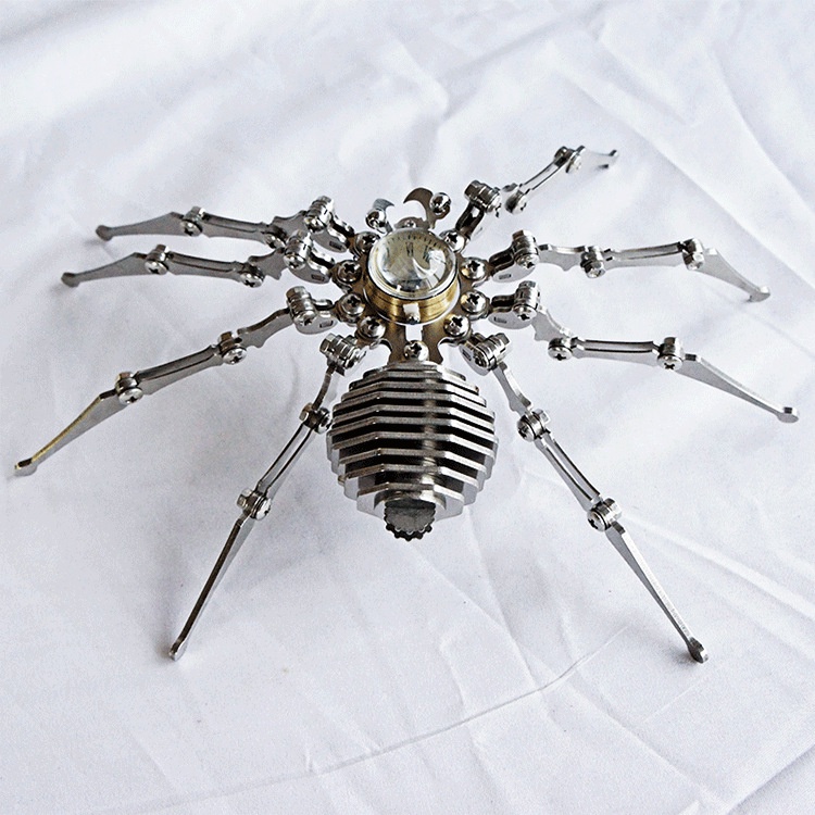 Mô Hình Lắp ghép 3d Kim Loại đồng hồ nhện STEAMPUNK