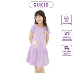 Váy Bé Gái GUKID từ 18 to 40 kg, họa tiết dễ thương, Vải 100% COTTON 4C - GKV13