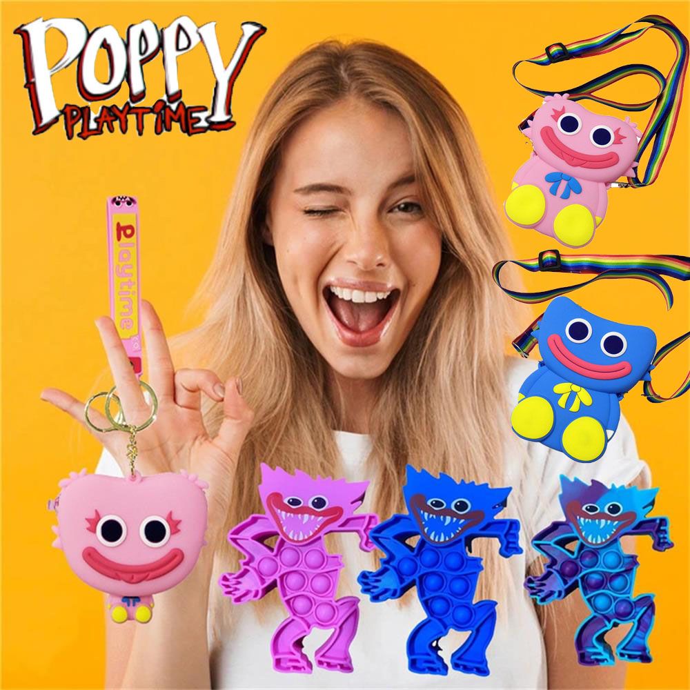 Túi Đeo Vai Đựng Đồ Chơi Thời Trang Màu Xanh Dương Giảm Căng Thẳng Kiểu Poppy Play Màu Hồng/Xanh Dương Làm Quà Tặng Thời Trang Cho Người Hâm Mộ