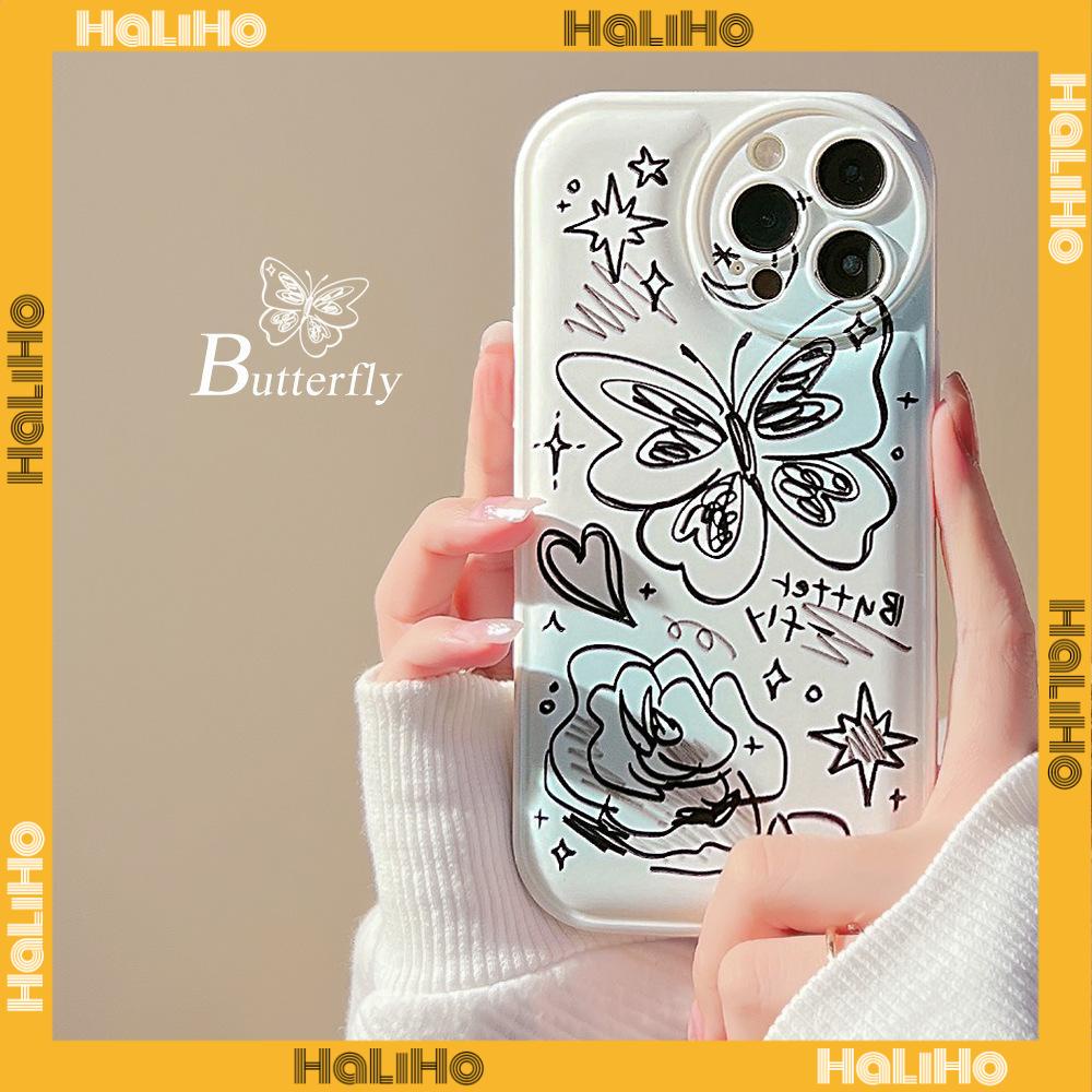 iPhone Case TPU Silicone Soft Case Airbag Shockproof Protection Camera Butterfly Compatible For iPhone 11 Pro Max 13 Pro Max 12 Pro Max 7Plus xr XS Max