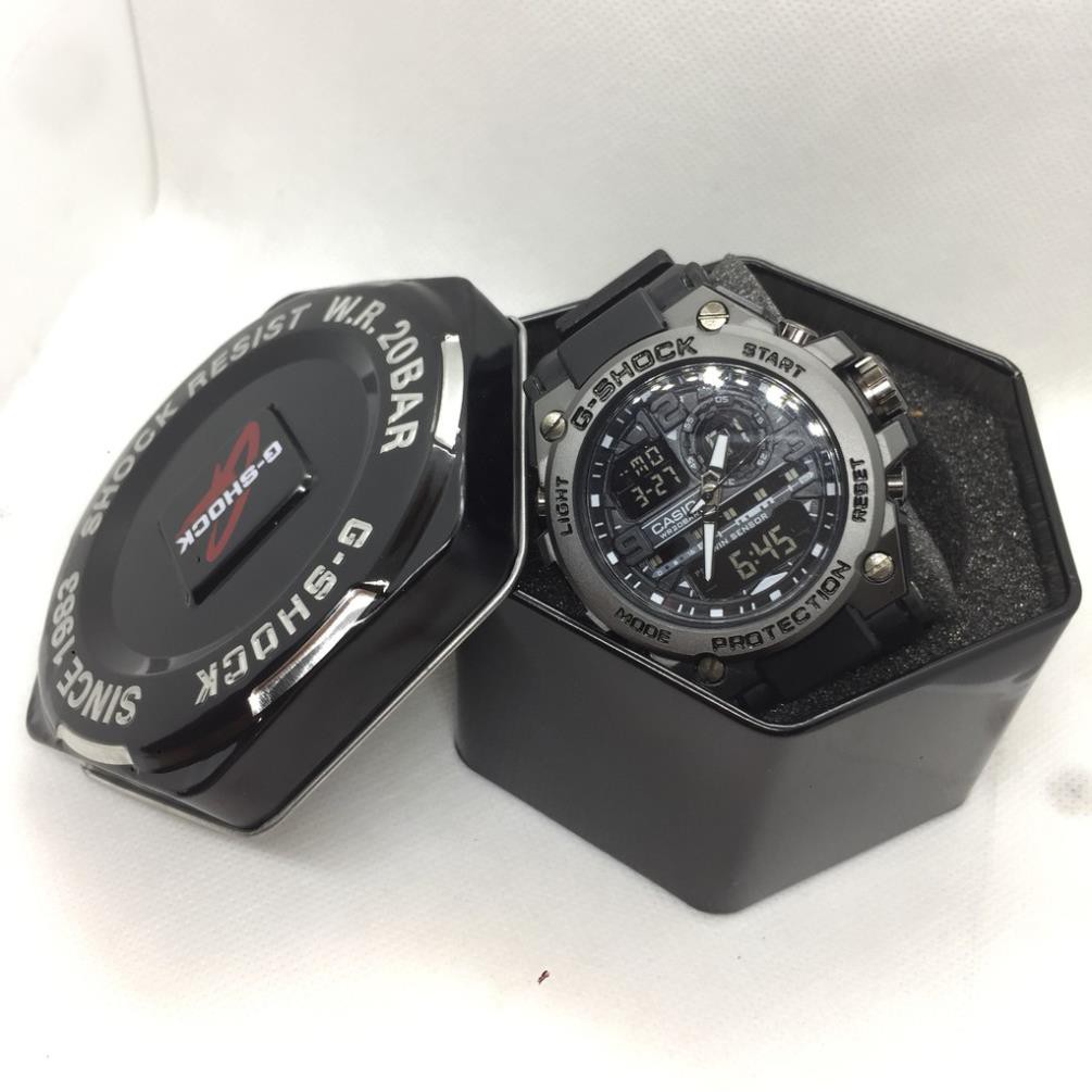 Đồng hồ nam G-shock  GTS 8600 Original –Chống nước 3ATM Viền Thép không gỉ, Hai máy độc lập, Bấm giờ, đèn LED Đa múi giờ