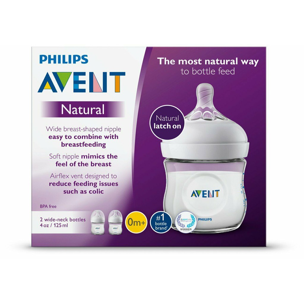 [BILL MỸ] BÌNH SỮA AVENT NATURAL CỔ RỘNG CHO BÉ (120ml/ 260ml)