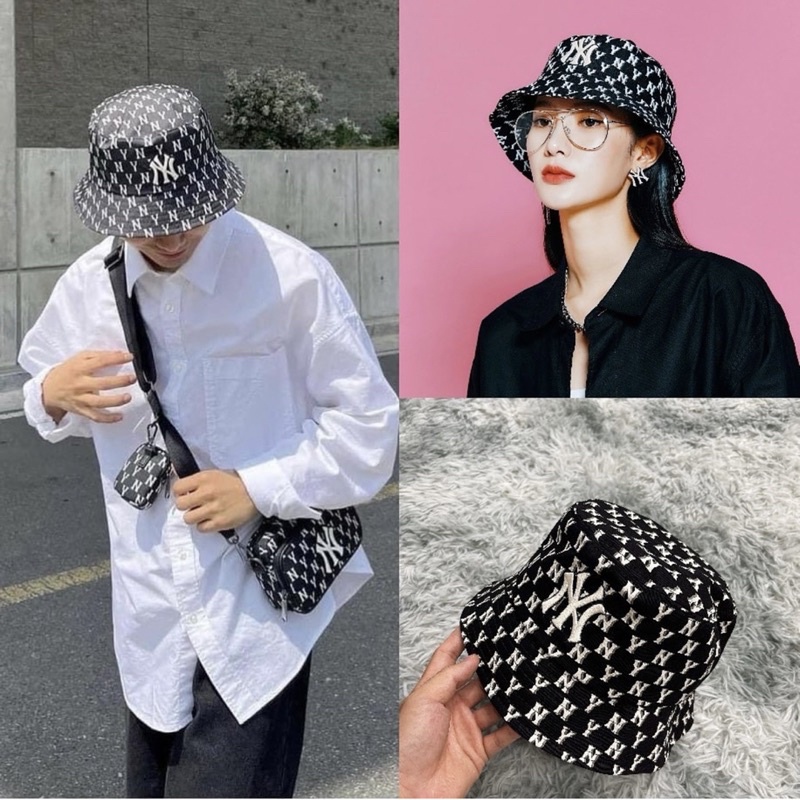 Nón Bucket và Lưới Trai MLB Đen và Beige Mẫu Mới Full Mạc Tag [ảnh thật]