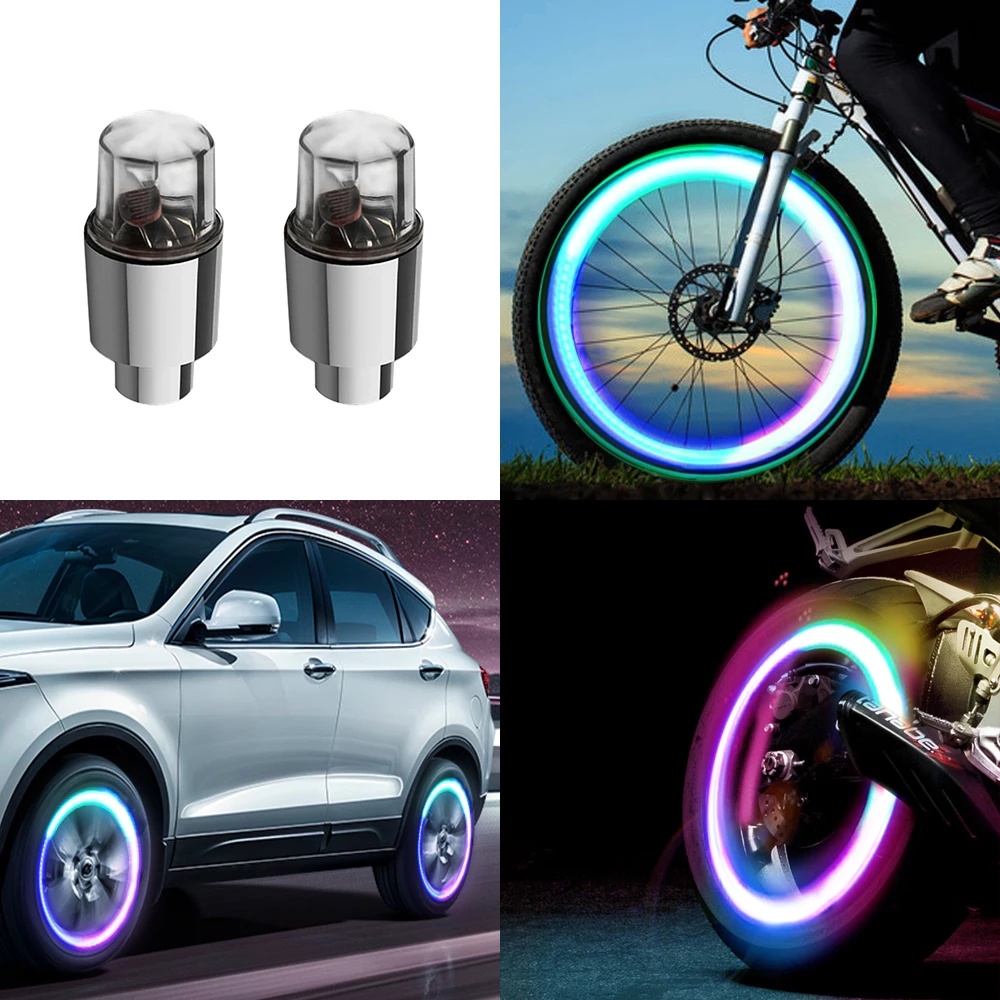 Nắp van lốp bánh xe đạp phối đèn LED nhiều màu sắc