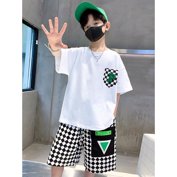 Bộ đồ bé trai Babekids  cotton hình in túi CARO-P, thời trang dành cho trẻ em từ 4 đến 10 tuổi