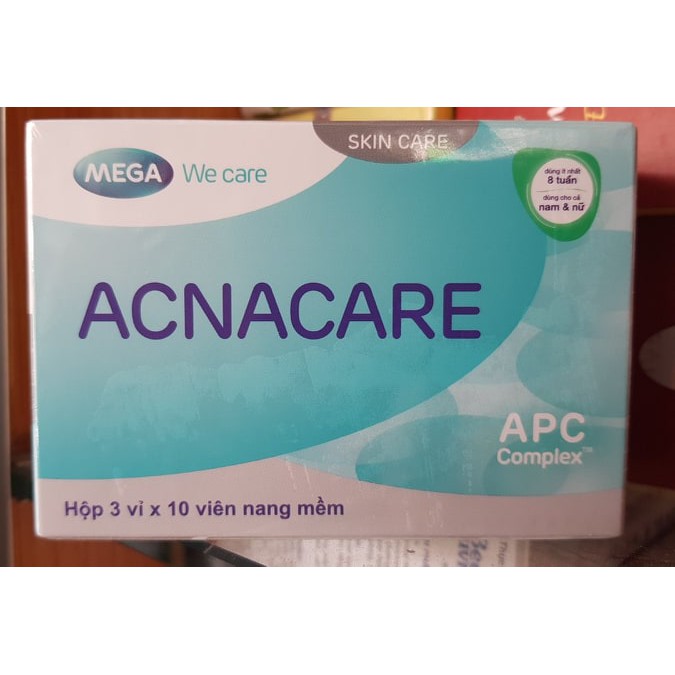 Viên uống mụn acnacre hộp 30 viên + acna care gel của mega thích hợp cho cả nam và nữ