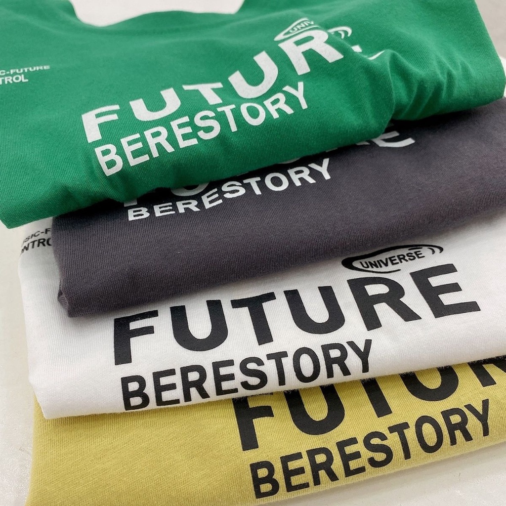 Áo Thun Cotton Trơn Tay Ngắn In Chữ Thoải Mái Thời Trang Mùa Hè Cho Bé Trai / Gái 5 Tuổi