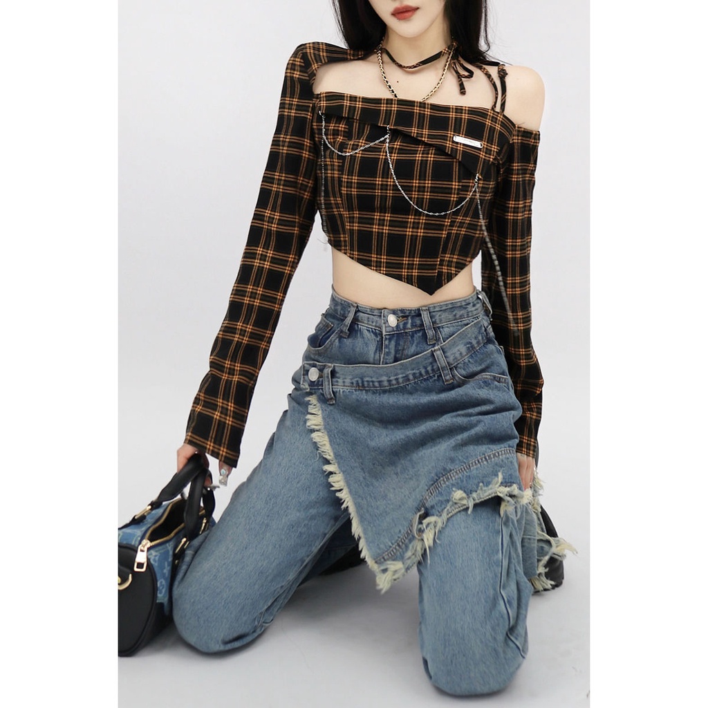 Áo Thun Ngắn Trễ Vai Màu Đen 1W Thời Trang 2022 Mới Cho Nữ