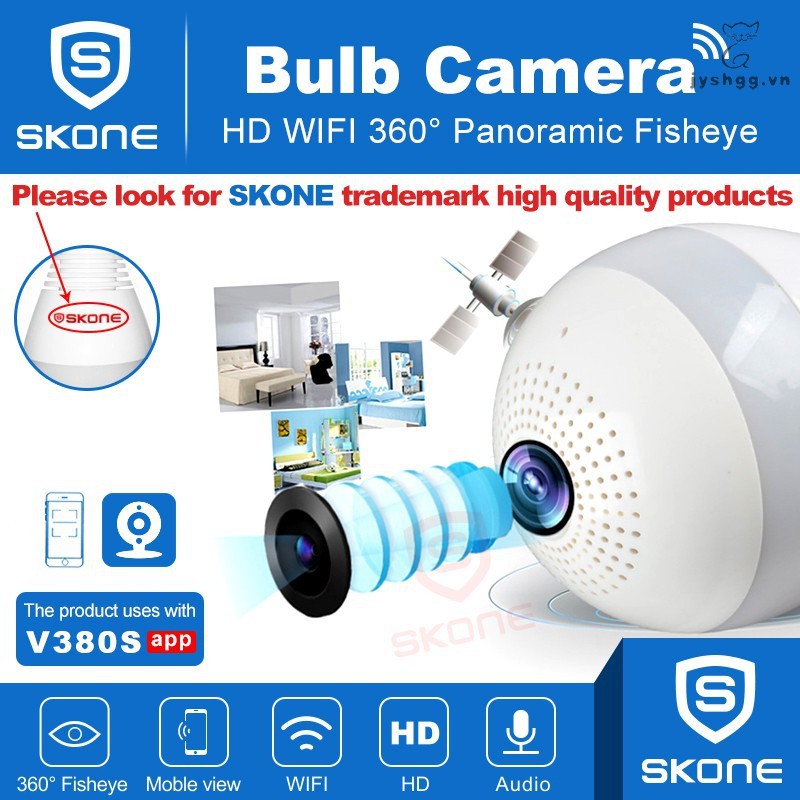 Camera An Ninh V380 Kết Nối Wifi Xoay 360 Độ