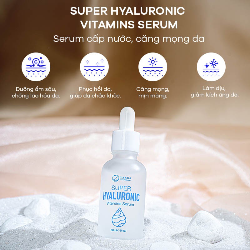 Serum (Tinh Chất) Cấp Nước Zakka Naturals Super Hyaluronic Vitamins Serum 30ml | BigBuy360 - bigbuy360.vn