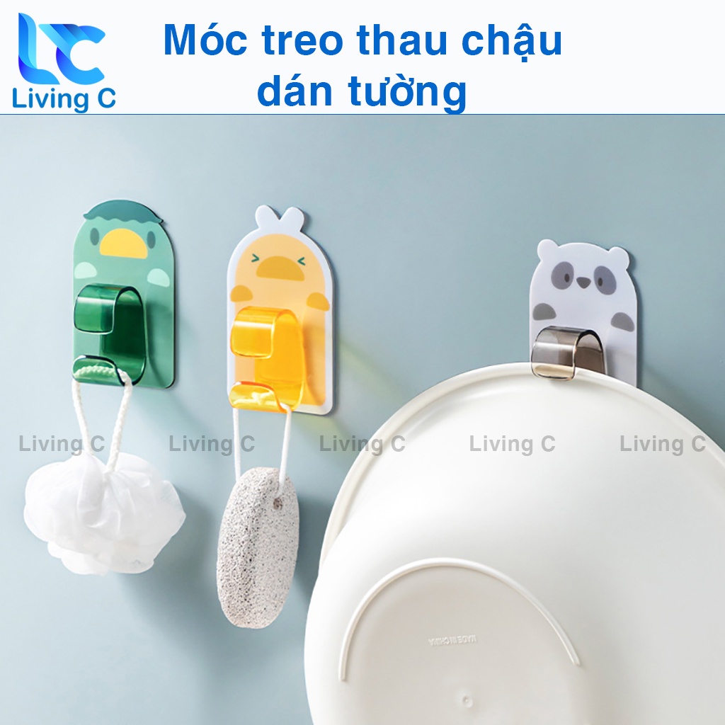 Móc treo thau chậu dán tường Living C , giá móc treo rổ THAU chậu đa năng mẫu dễ thương _MTC