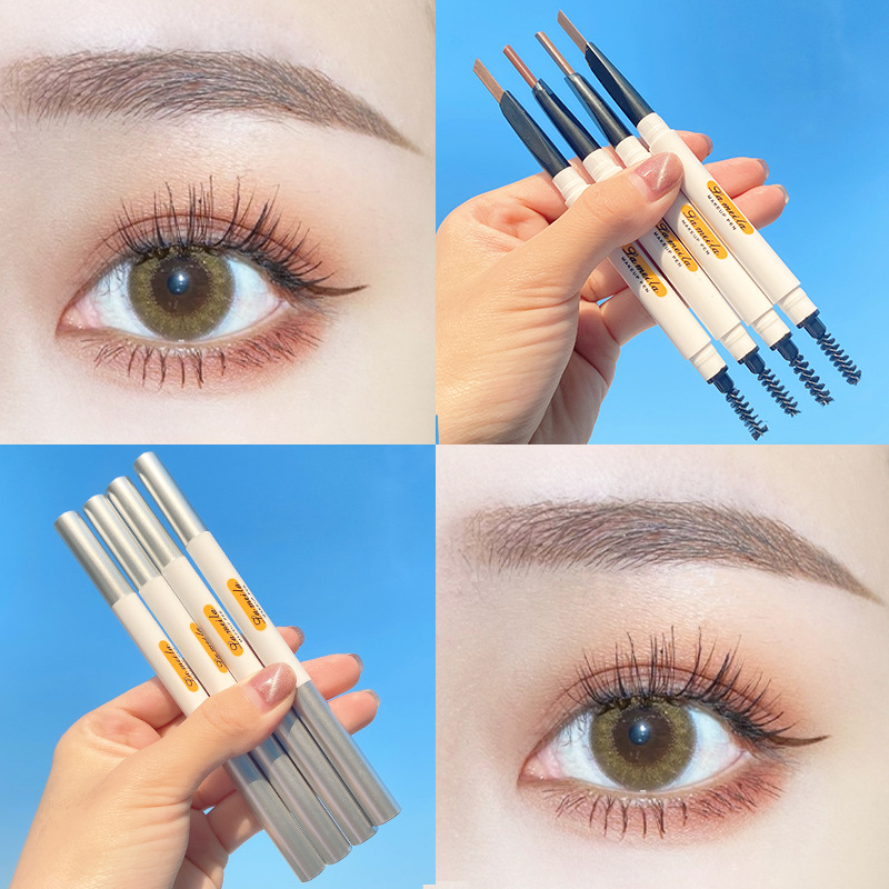 Professional 2 in 1 Double Ended Eyebrow Pencil Natural Long Lasting Not Blooming Waterproof Eyebrow Pencil